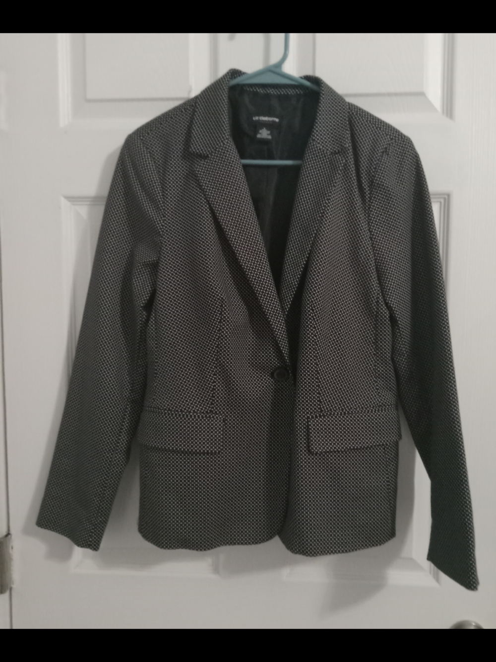 Liz Claiborne Black and White Microdot Blazer